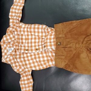 Carters 0-3 months 2 pc New shirt onsie and pants cords